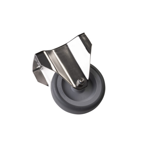 FIXED RUBBER WHEEL WITH STAINLESS STEEL SUPPORT