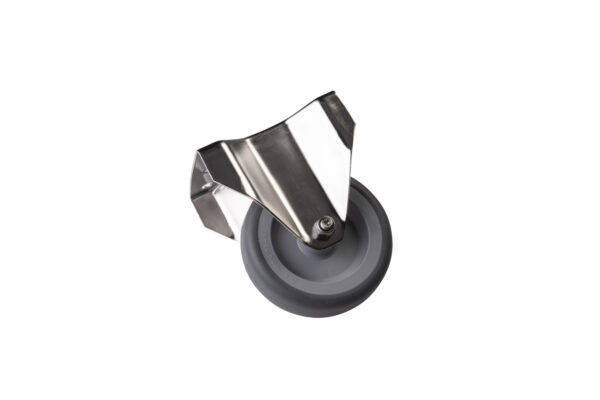 FIXED RUBBER WHEEL WITH STAINLESS STEEL SUPPORT