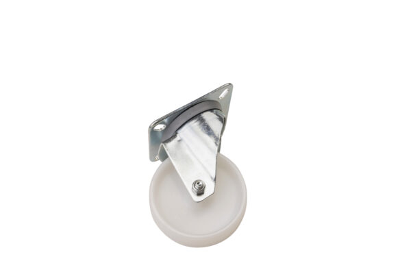 RUOTA IN NYLON GIREVOLE E SUPPORTO ZINCATO