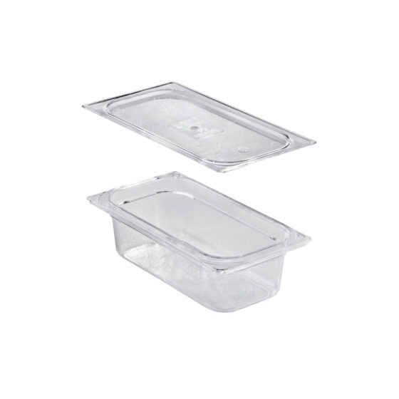 Polycarbonate GN 1/3 pan (BASIC) h. 100 mm with Polycarbonate GN 1/3 lid