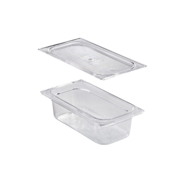 Polycarbonate GN 1/3 pan (BASIC) h. 100 mm with Polycarbonate GN 1/3 lid