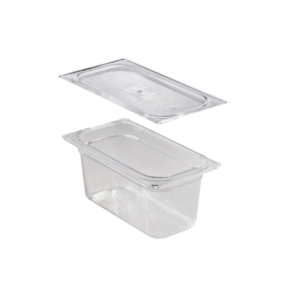 Polycarbonate GN 1/3 pan (BASIC) h. 150 mm with Polycarbonate GN 1/3 lid