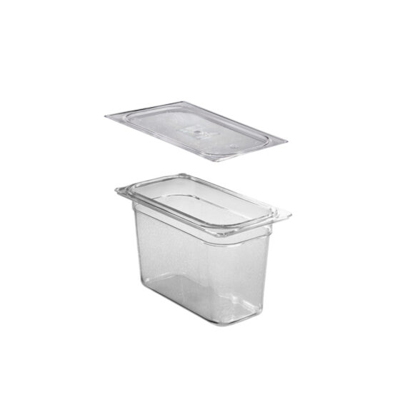Polycarbonate GN 1/3 pan h. 200 mm with Polycarbonate GN 1/3 lid