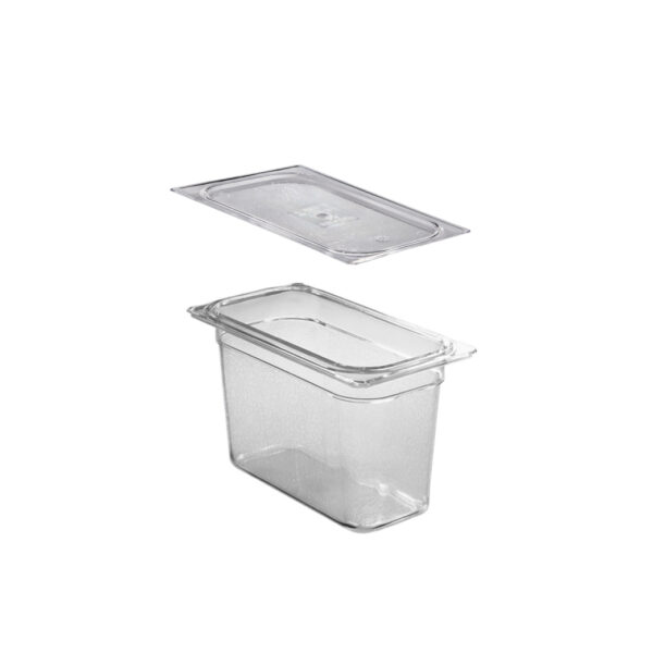 Polycarbonate GN 1/3 pan h. 200 mm with Polycarbonate GN 1/3 lid