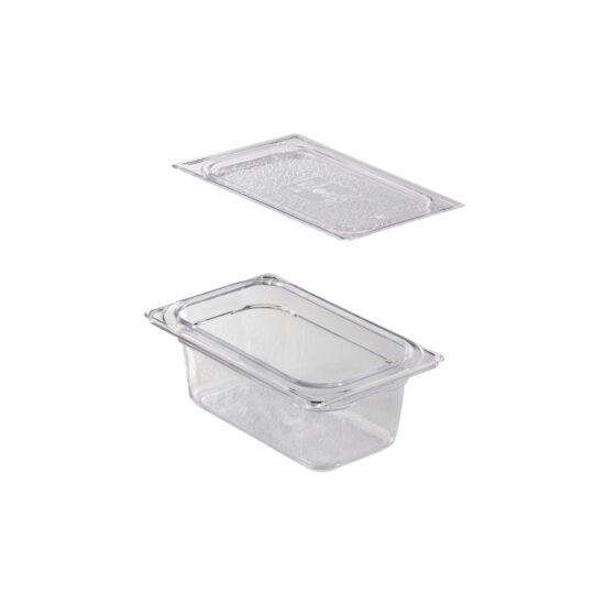 Polycarbonate GN 1/4 pan (BASIC) h. 100 mm with Polycarbonate GN 1/4 lid