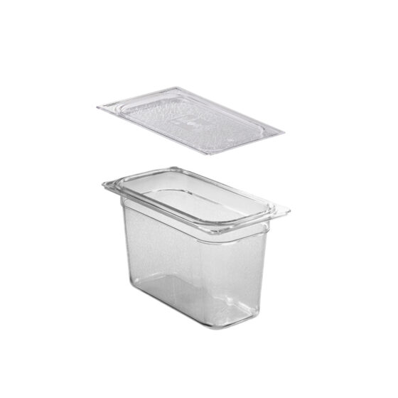 Polycarbonate GN 1/4 pan (BASIC) h. 150 mm with Polycarbonate GN 1/4 lid